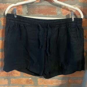 Old Navy Black Linen Blend Utility Shorts